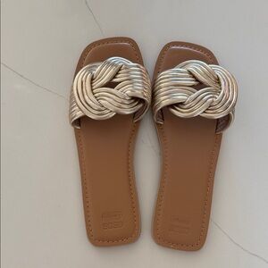 Tan and gold Women's Sandals